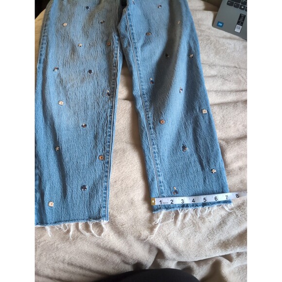 Universal thread size 2 vintage straight jeans with floral embroidery - Picture 7 of 7